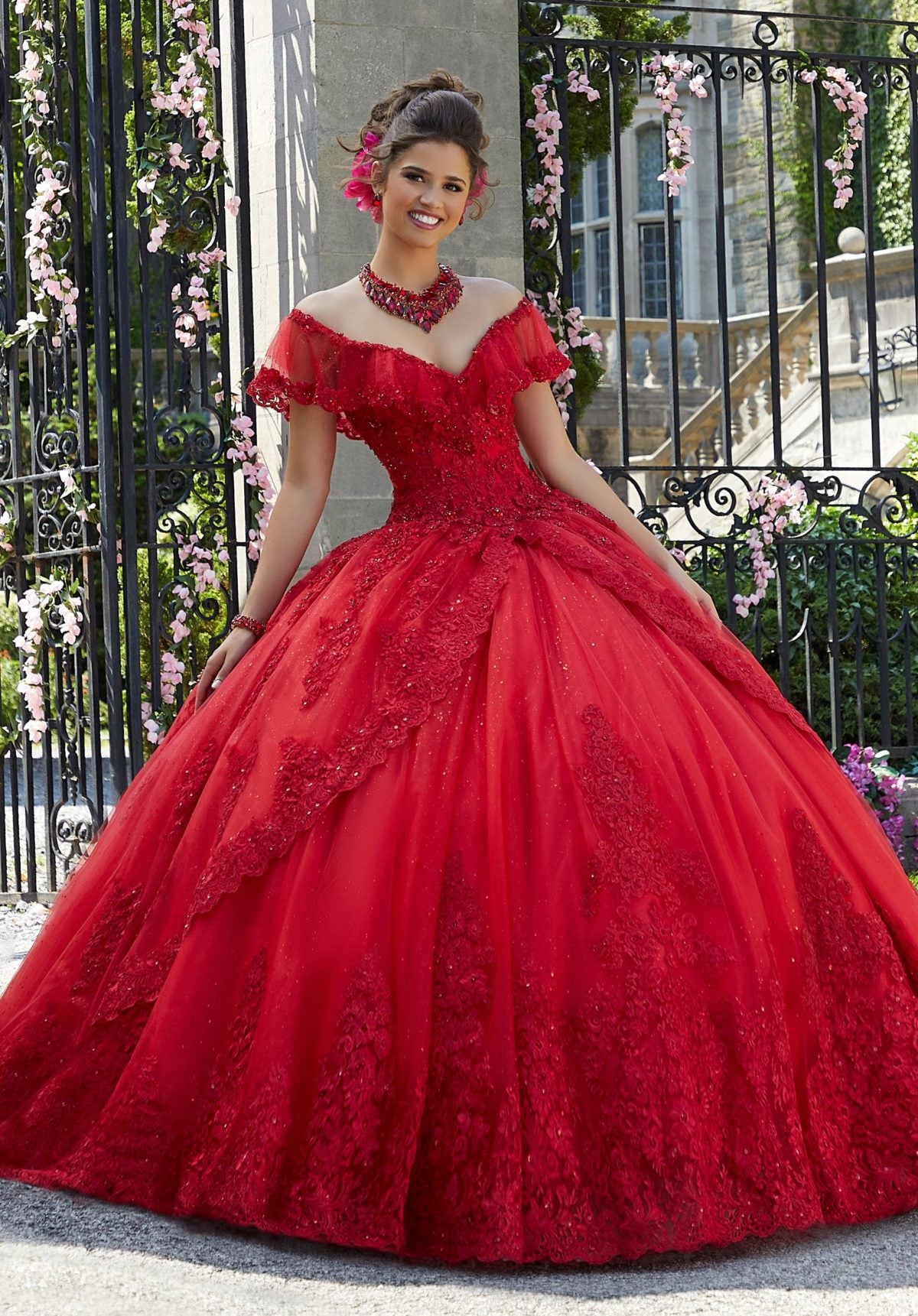 Princess Tulle and Glitter Tulle Quinceañera Dress