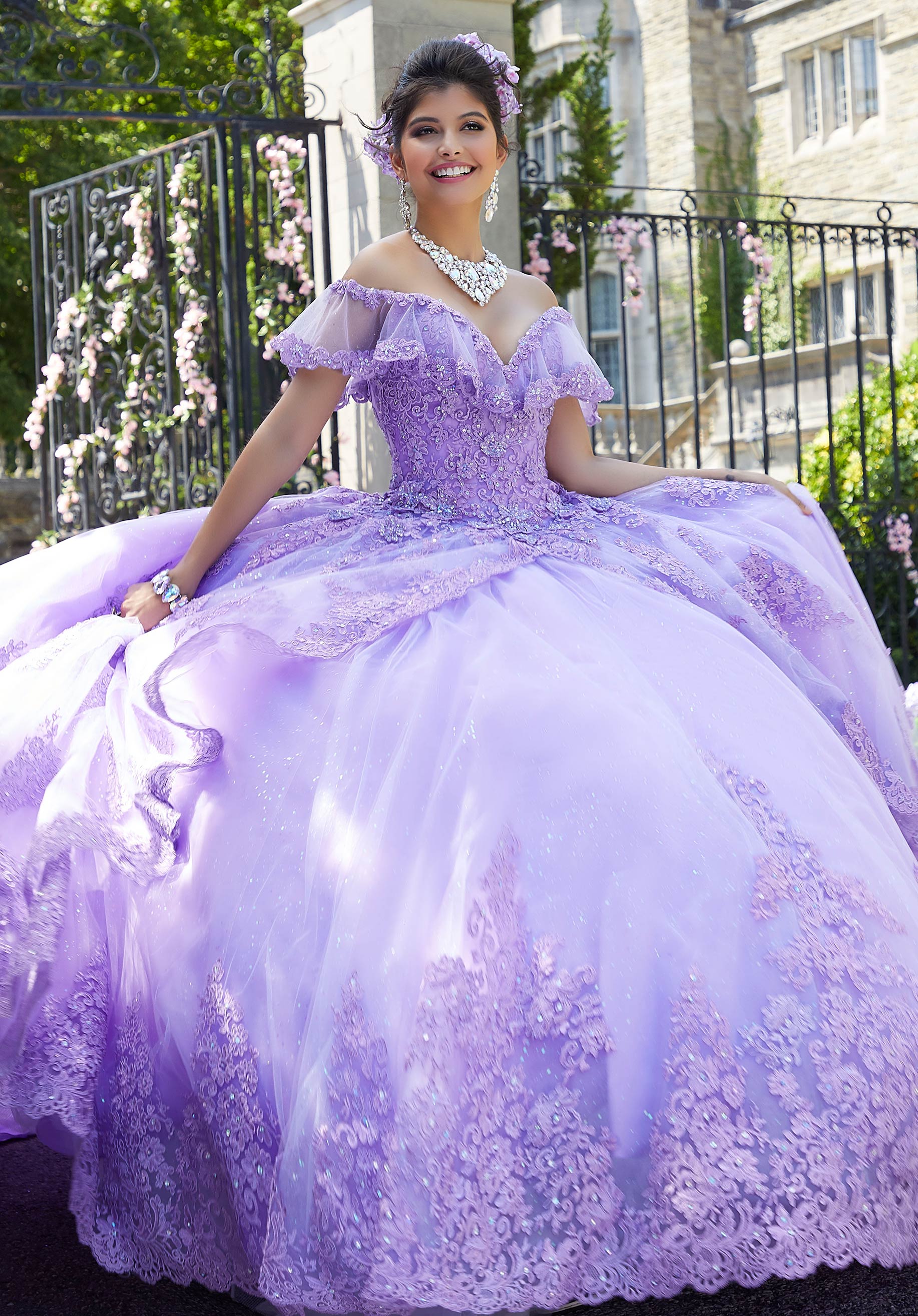 Princess Tulle and Glitter Tulle Quinceañera Dress