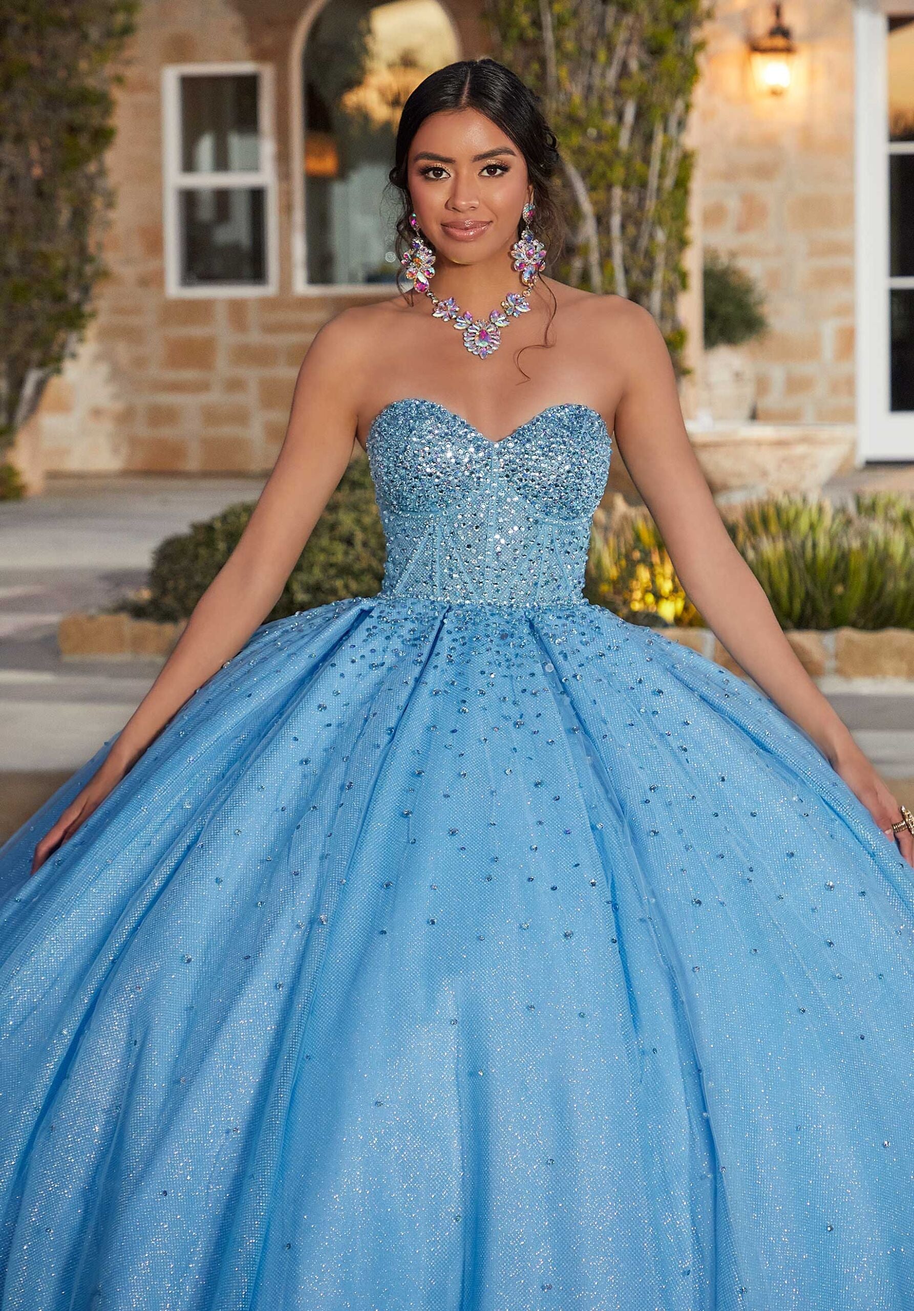 Jewel Beaded Quinceañera Dress with Corset Bodice