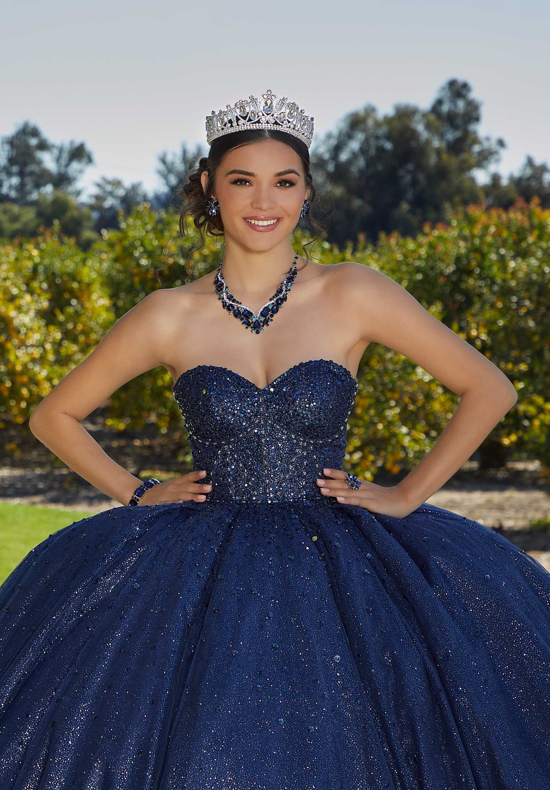 Jewel Beaded Quinceañera Dress with Corset Bodice