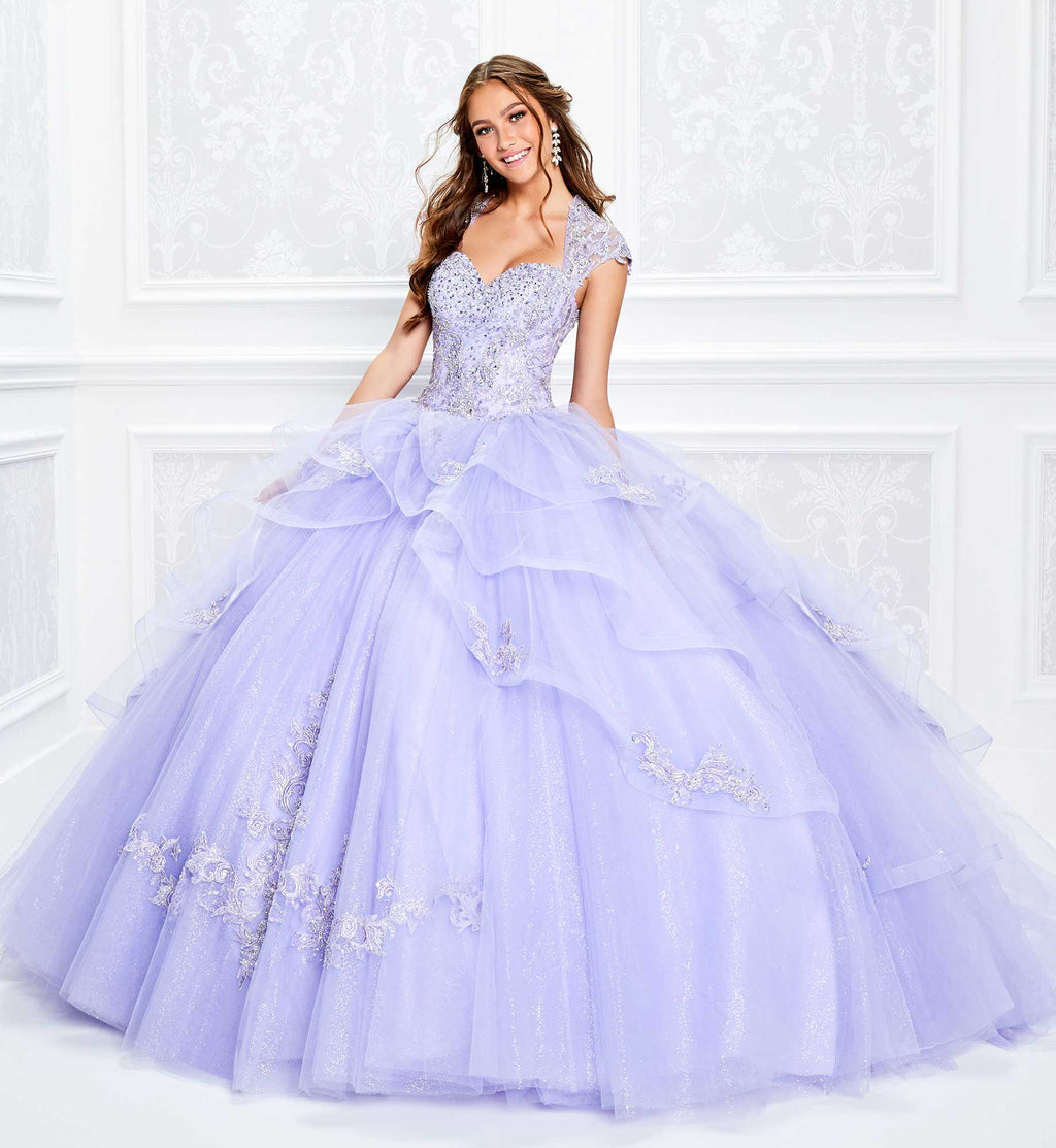 Enchanting quinceanera dress with cap sleeves and sweetheart neckline
