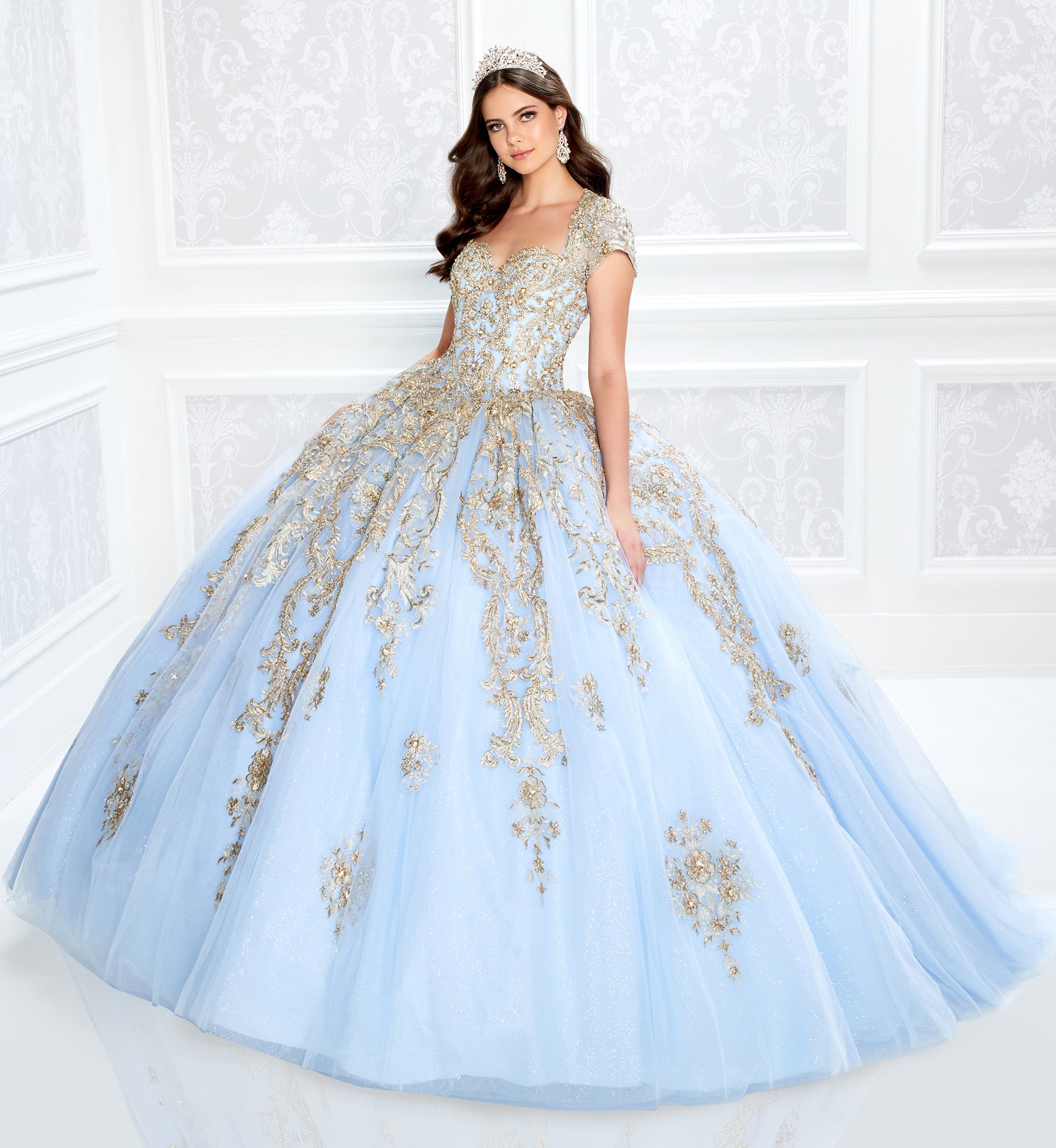 Regal pastel quinceanera dress with short sleeves Elegant Bride and Quinceanera Regal pastel quinceanera dress with short sleeves Elegant Bride and Quinceanera
