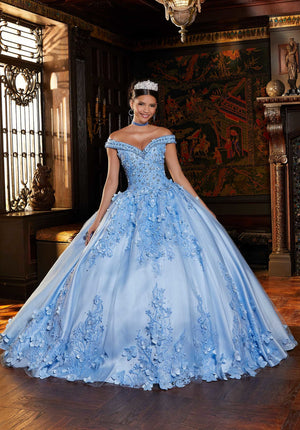 Crystal Beaded Satin and Tulle Quinceañera Dress