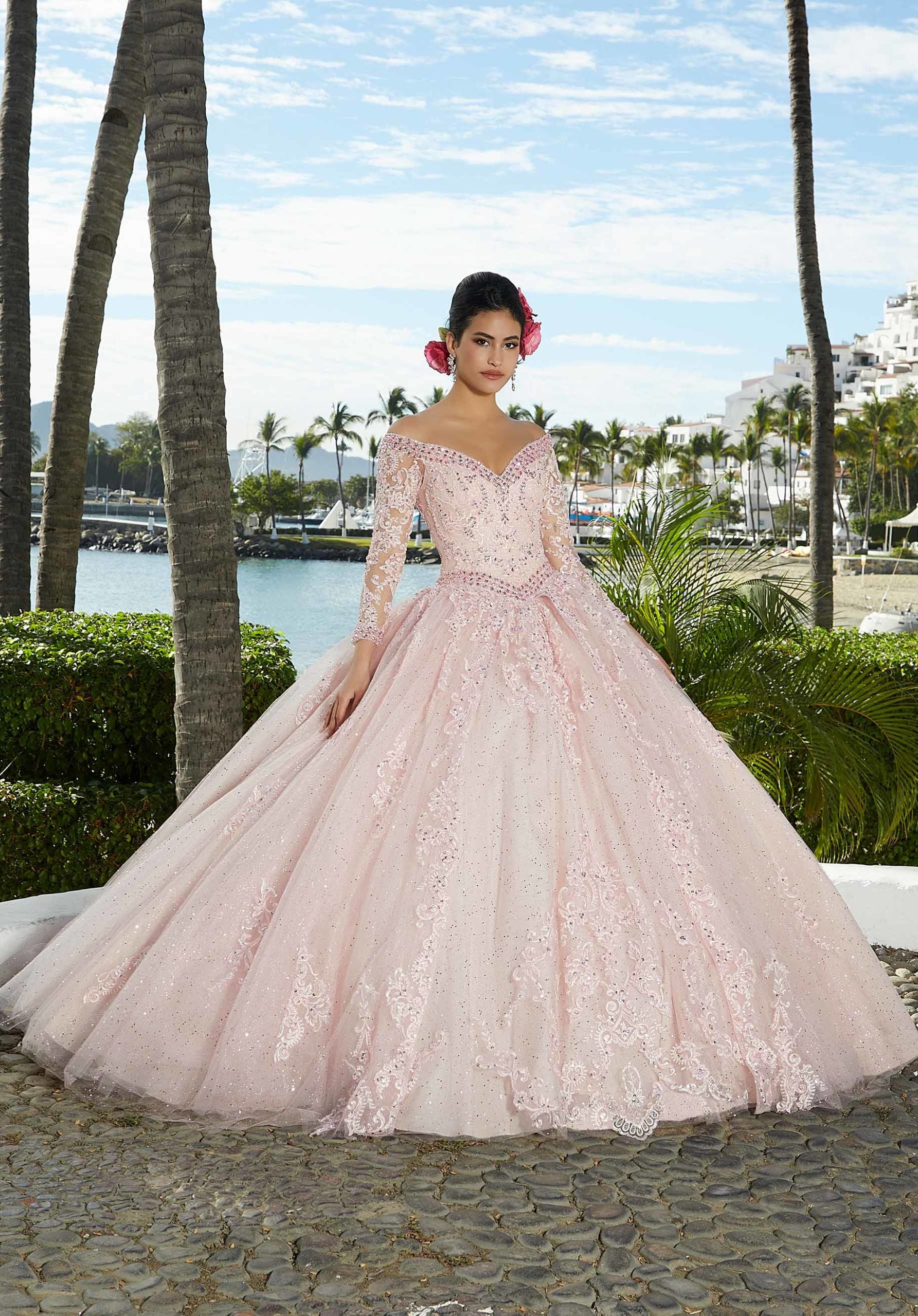 Sparkle Tulle Quinceañera Dress with Crystal Beaded Trim