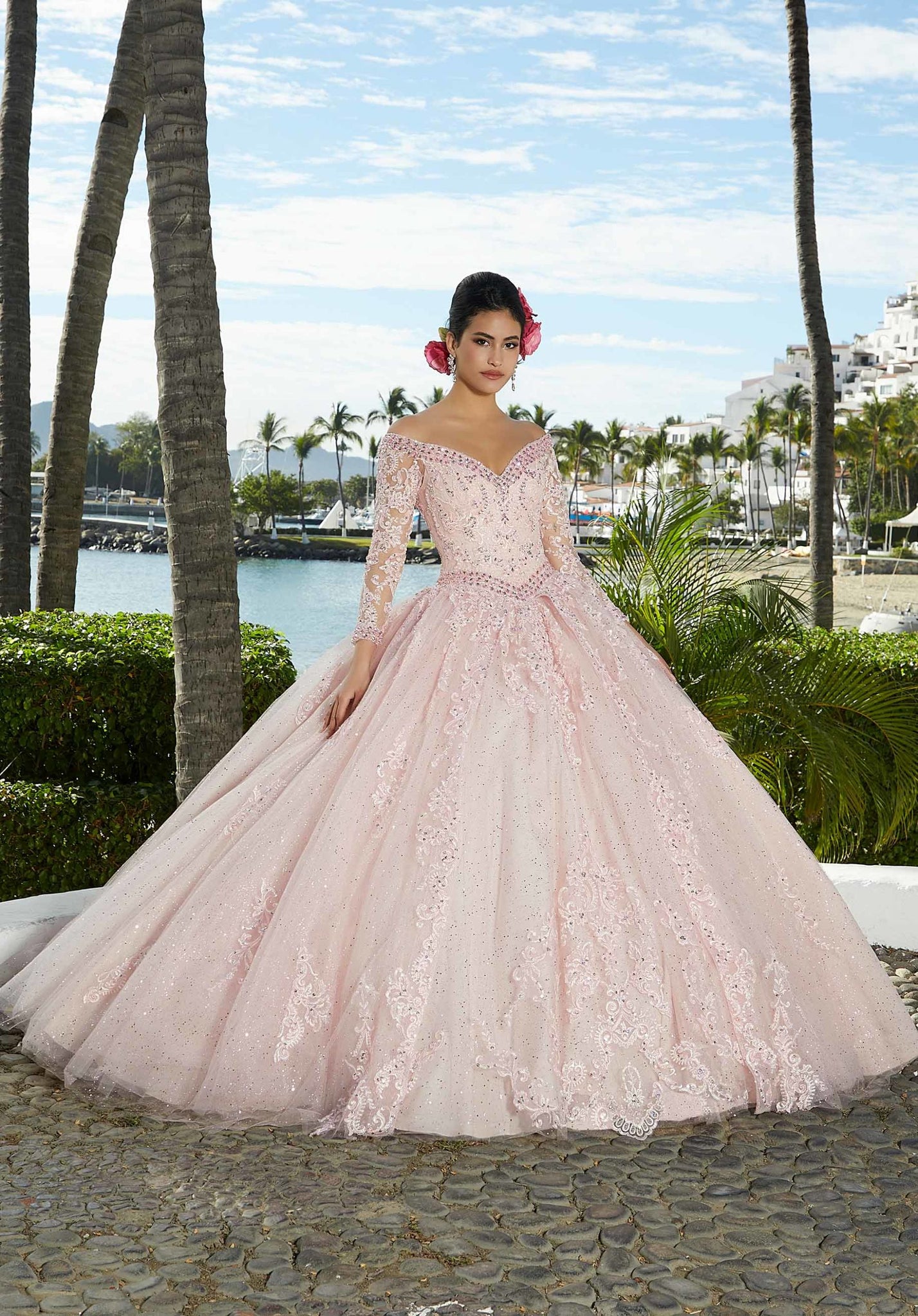 Sparkle Tulle Quinceañera Dress with Crystal Beaded Trim