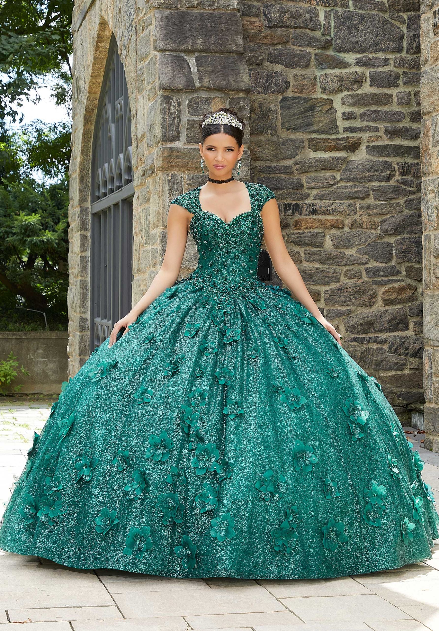 Allover Glitter Tulle Quinceañera Dress