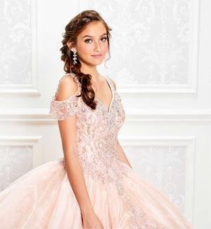 Perfect quinceanera dress with tiered skirt and off the shoulder sleeves