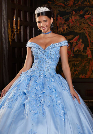 Crystal Beaded Satin and Tulle Quinceañera Dress