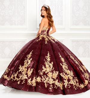 Stunning strapless quinceanera dress with sequin details
