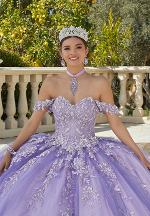 Glitter Embroidered Sparkle Tulle Quinceañera Dress