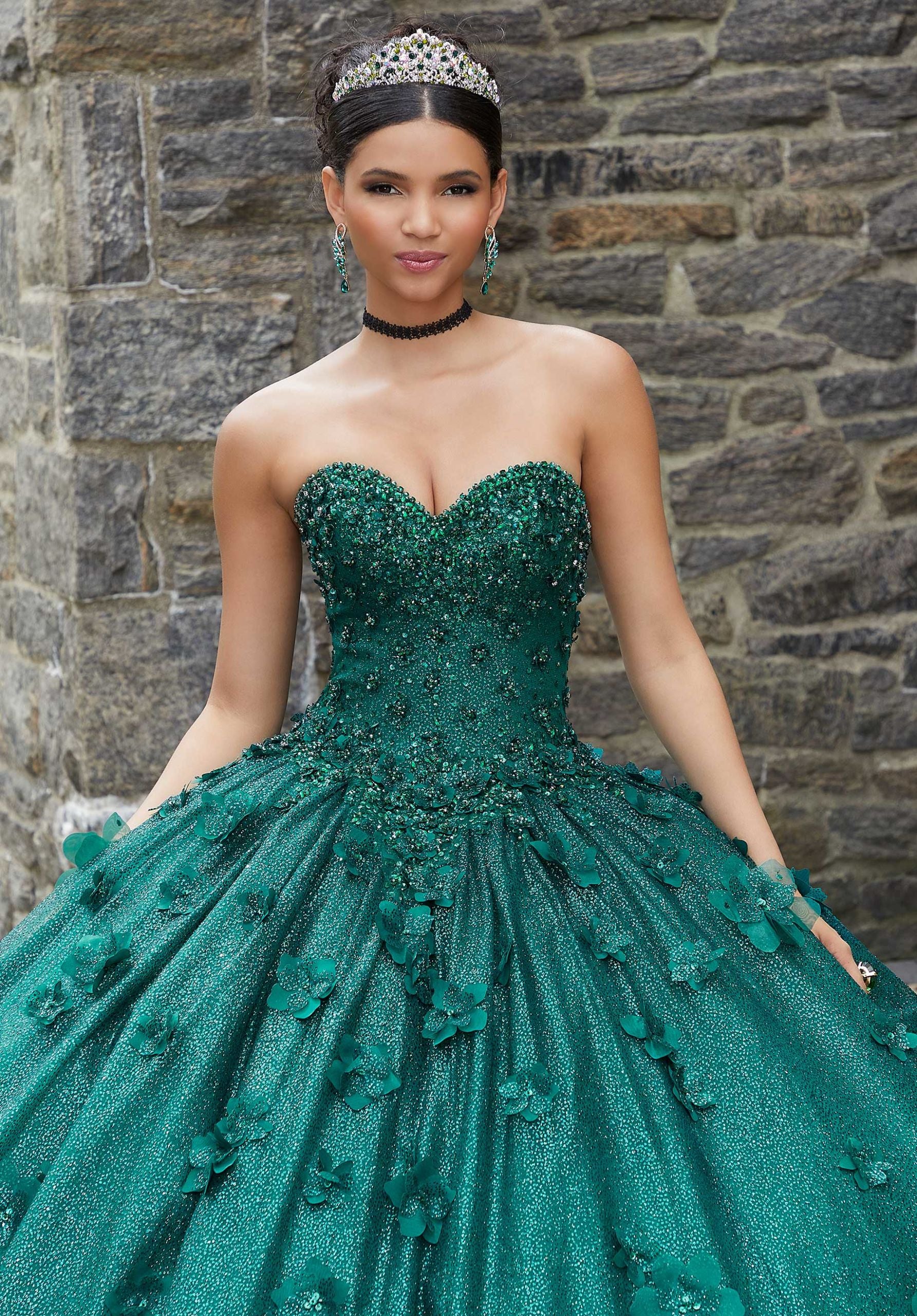 Allover Glitter Tulle Quinceañera Dress