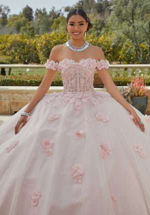 Sparkle Tulle and Floral Embroidered Quinceañera Dress