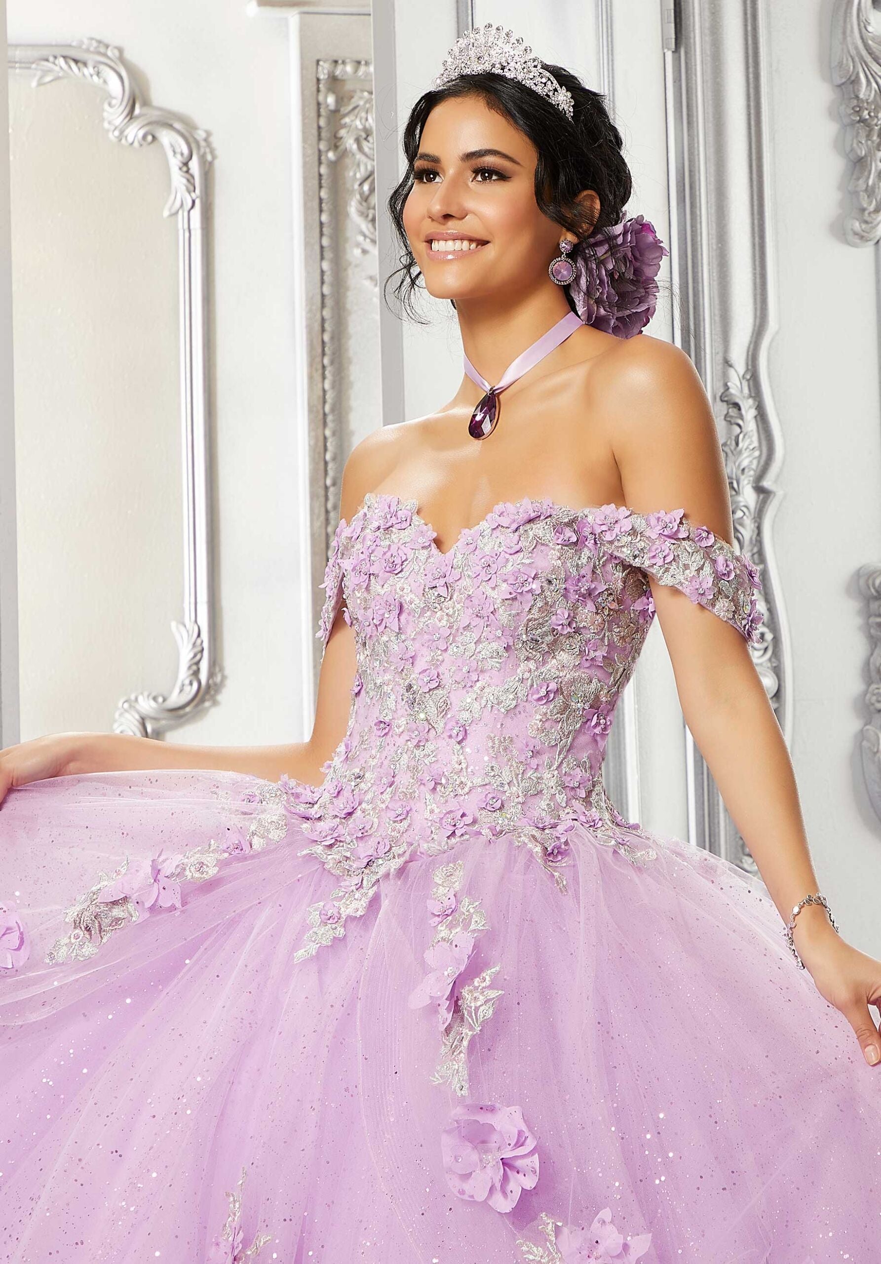 Princess Tulle Floral Quinceañera Dress