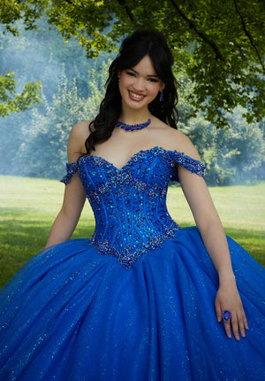 Jewel Beaded Corset Quinceañera Dress
