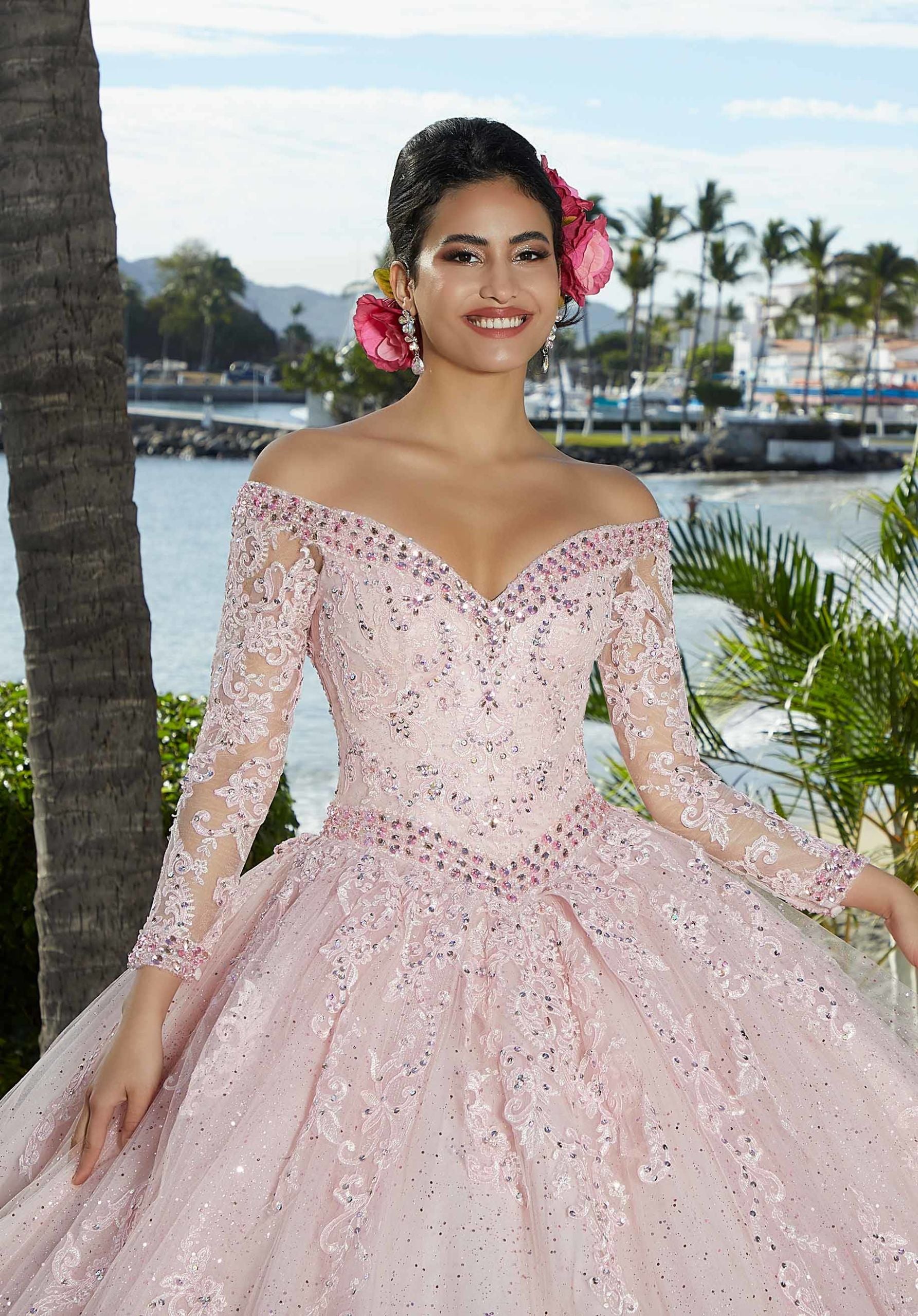 Sparkle Tulle Quinceañera Dress with Crystal Beaded Trim