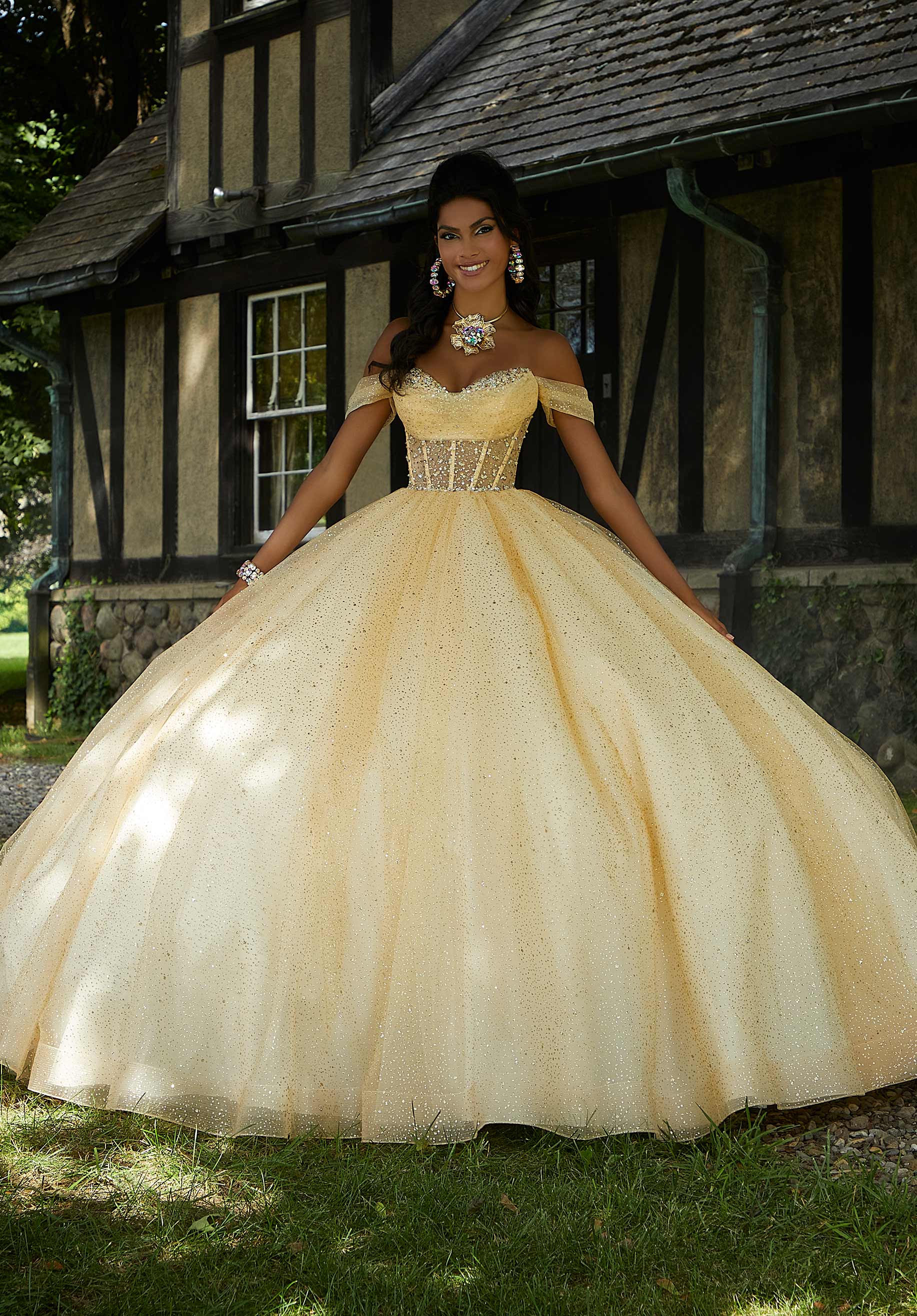 Sheer Corset Quinceaera Dress with Jeweled Beading Elegant Bride and Quinceanera Sheer Corset Quinceaera Dress with Jeweled Beading Elegant Bride and Quinceanera