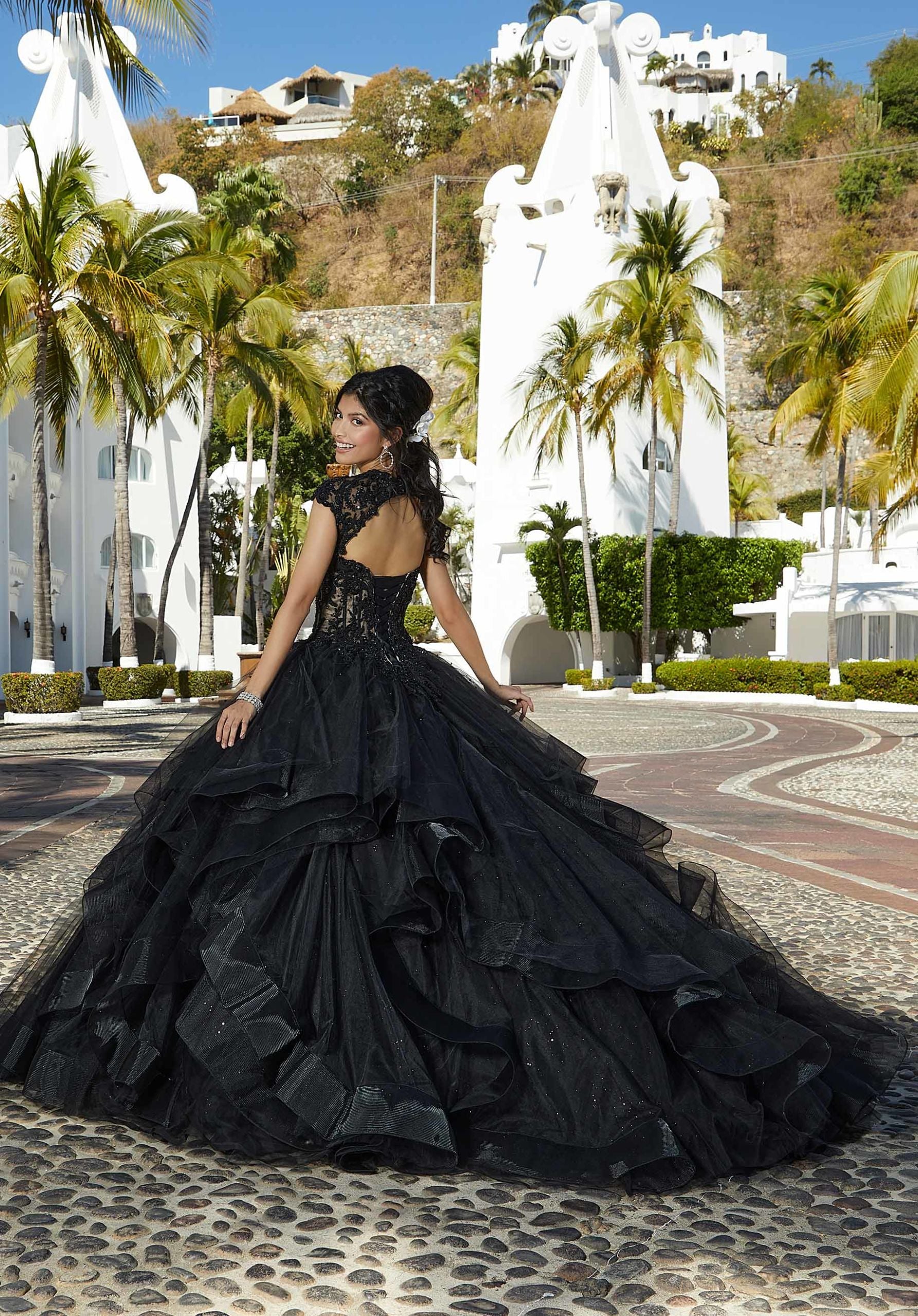 Flounced Sparkle Tulle Quinceañera Dress