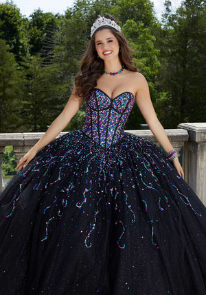 Confetti Beaded Glitter Tulle Quinceañera Dress