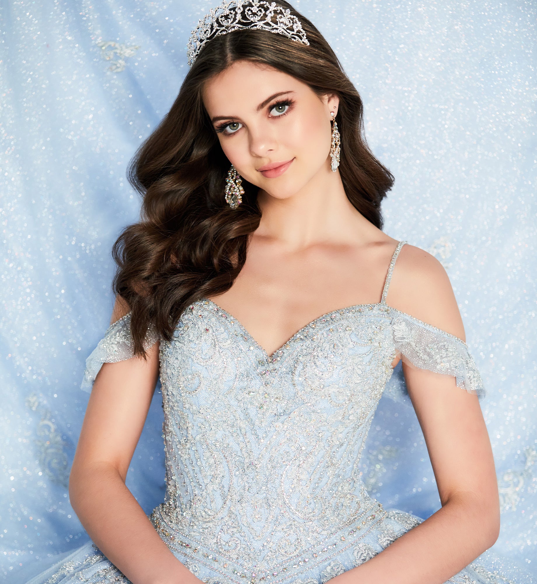 Princess-worthy glitter tulle quinceanera dress