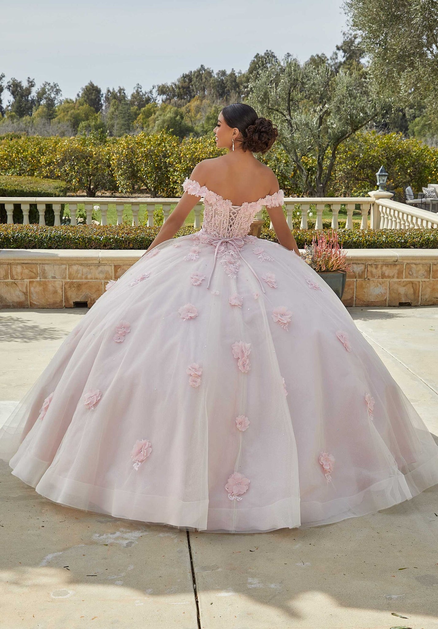 Sparkle Tulle and Floral Embroidered Quinceañera Dress