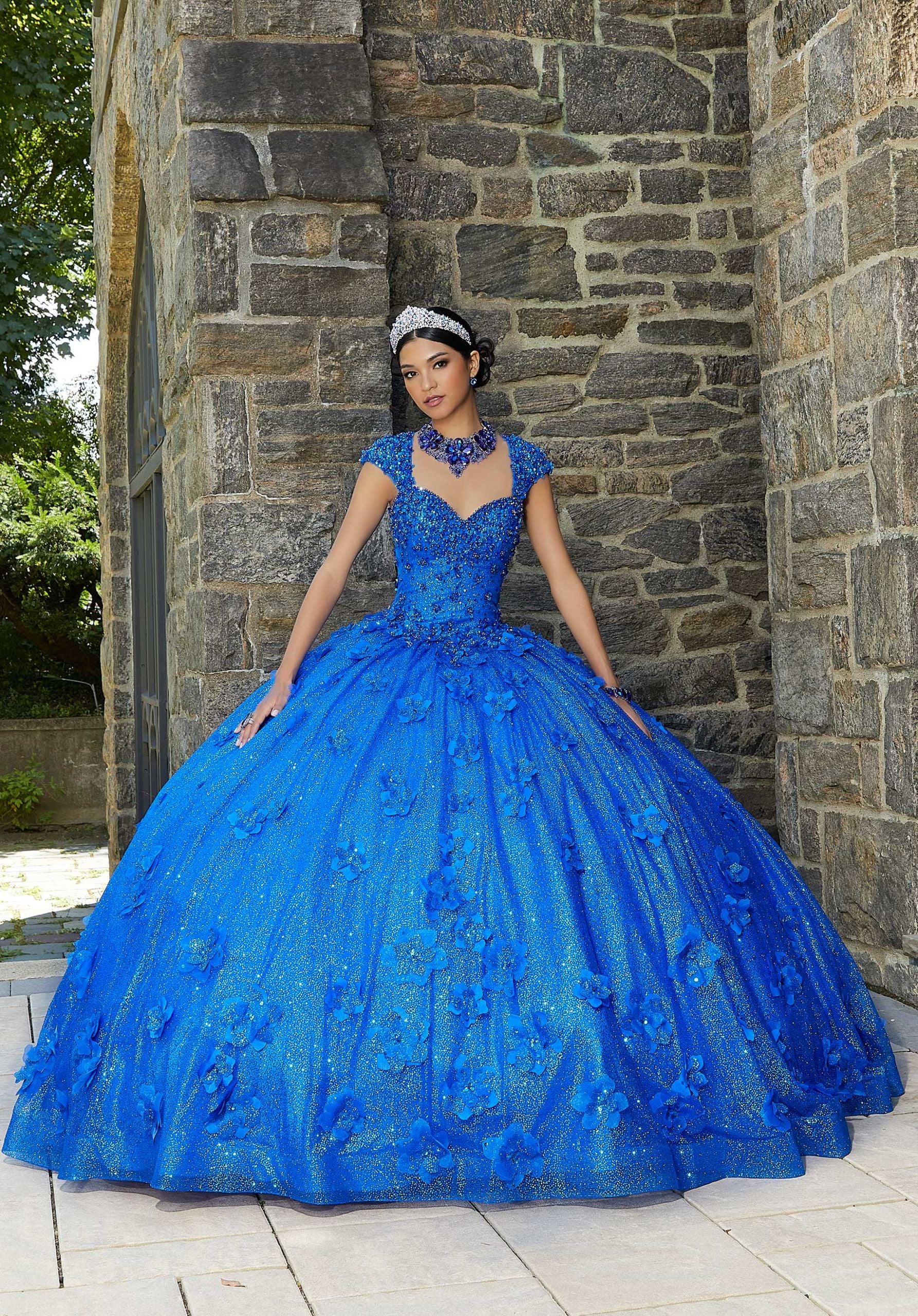 Allover Glitter Tulle Quinceañera Dress