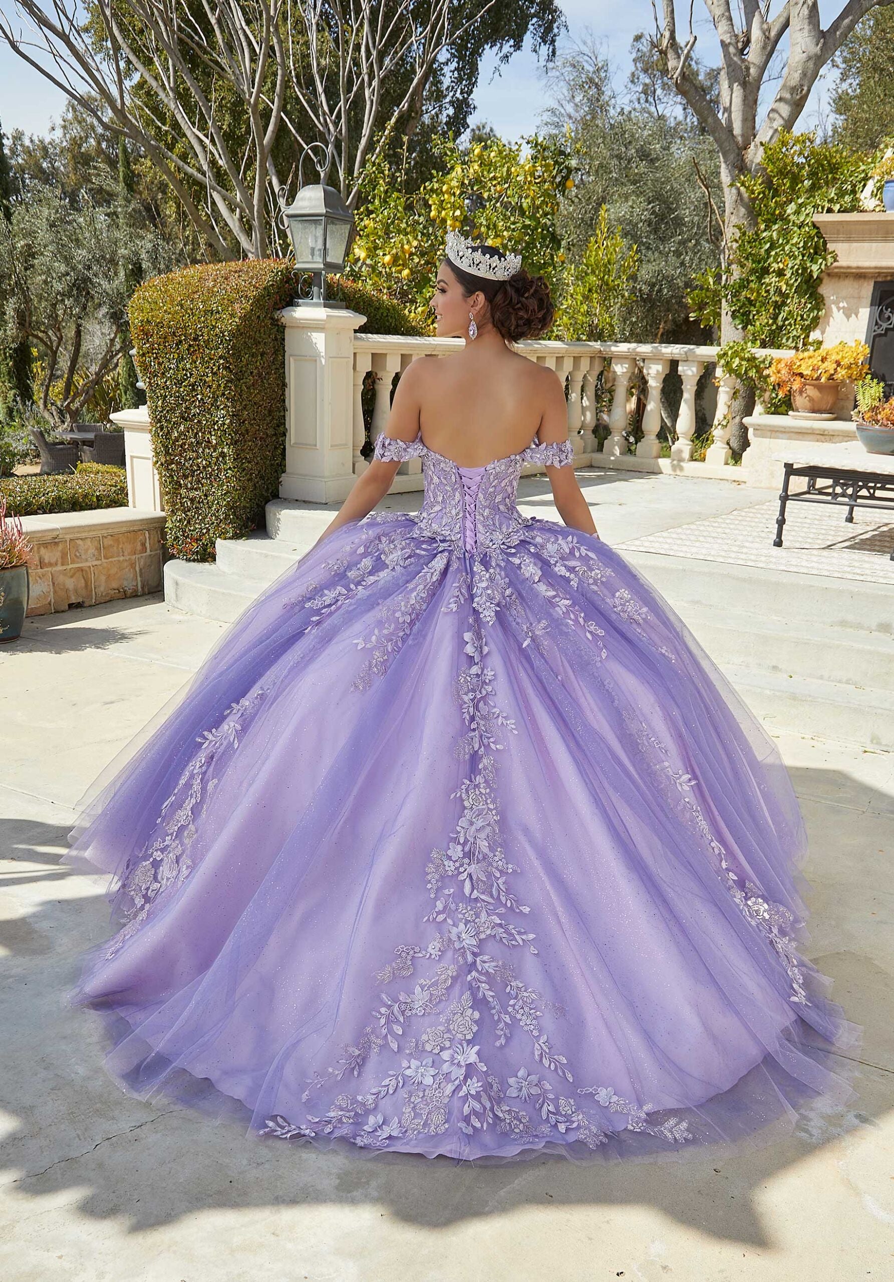 Glitter Embroidered Sparkle Tulle Quinceañera Dress