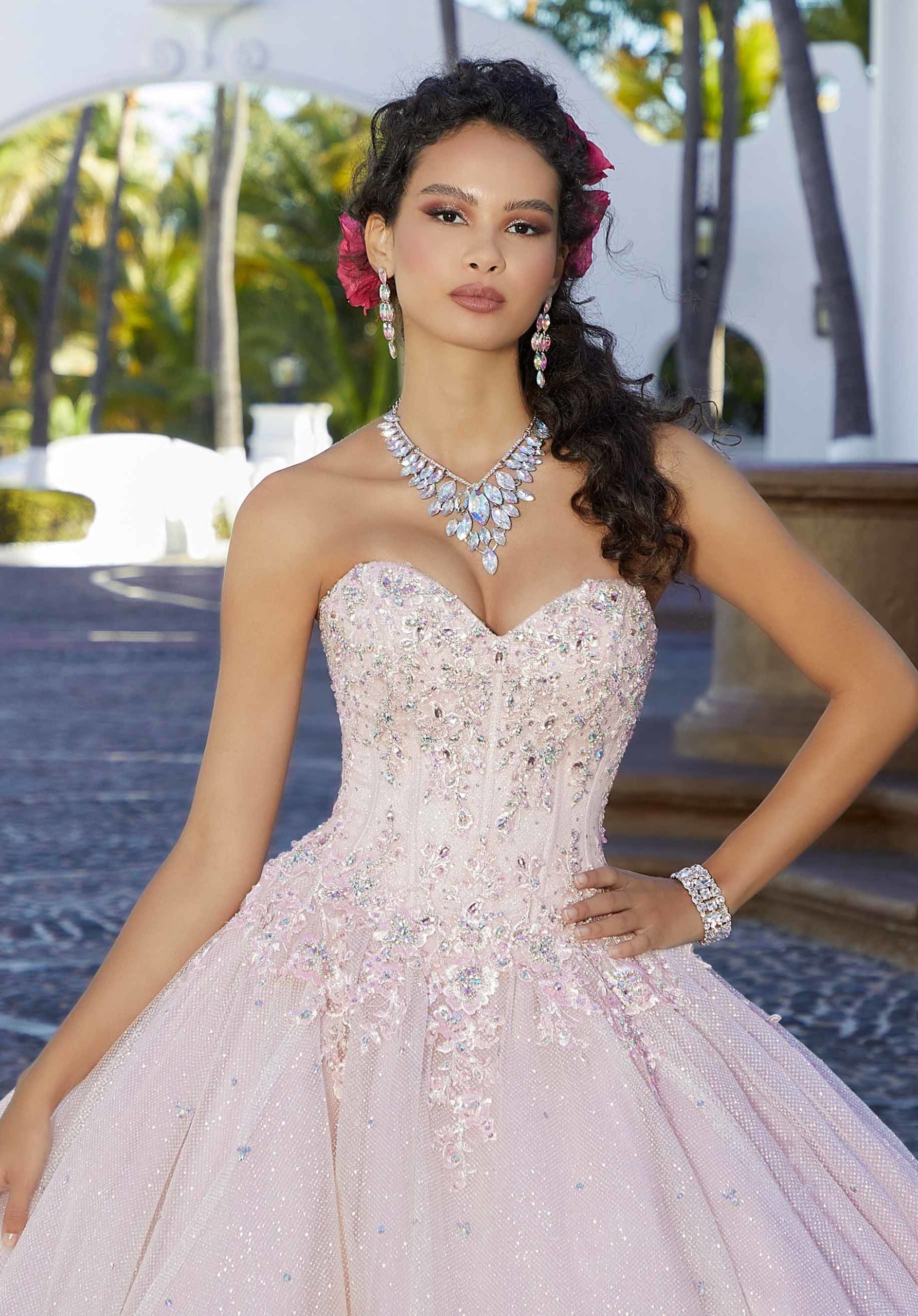 Rhinestone and Crystal Beaded Embroidered Quinceaera Dress Elegant Bride and Quinceanera Rhinestone and Crystal Beaded Embroidered Quinceaera Dress Elegant Bride and Quinceanera