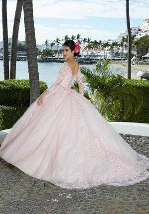 Sparkle Tulle Quinceañera Dress with Crystal Beaded Trim