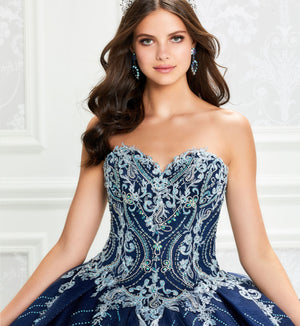 Timeless quinceanera dress with strapless sweetheart bodice
