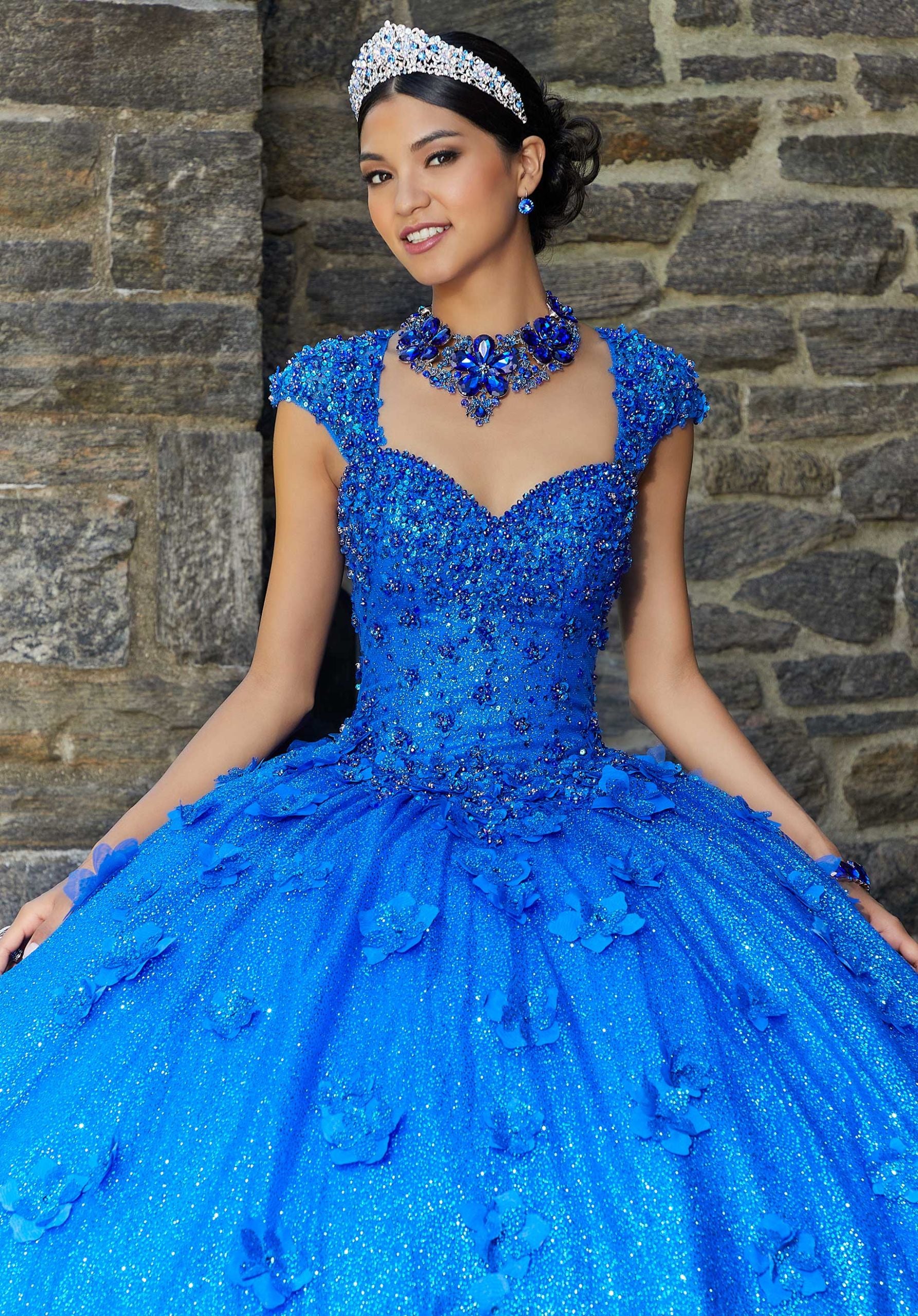 Allover Glitter Tulle Quinceañera Dress