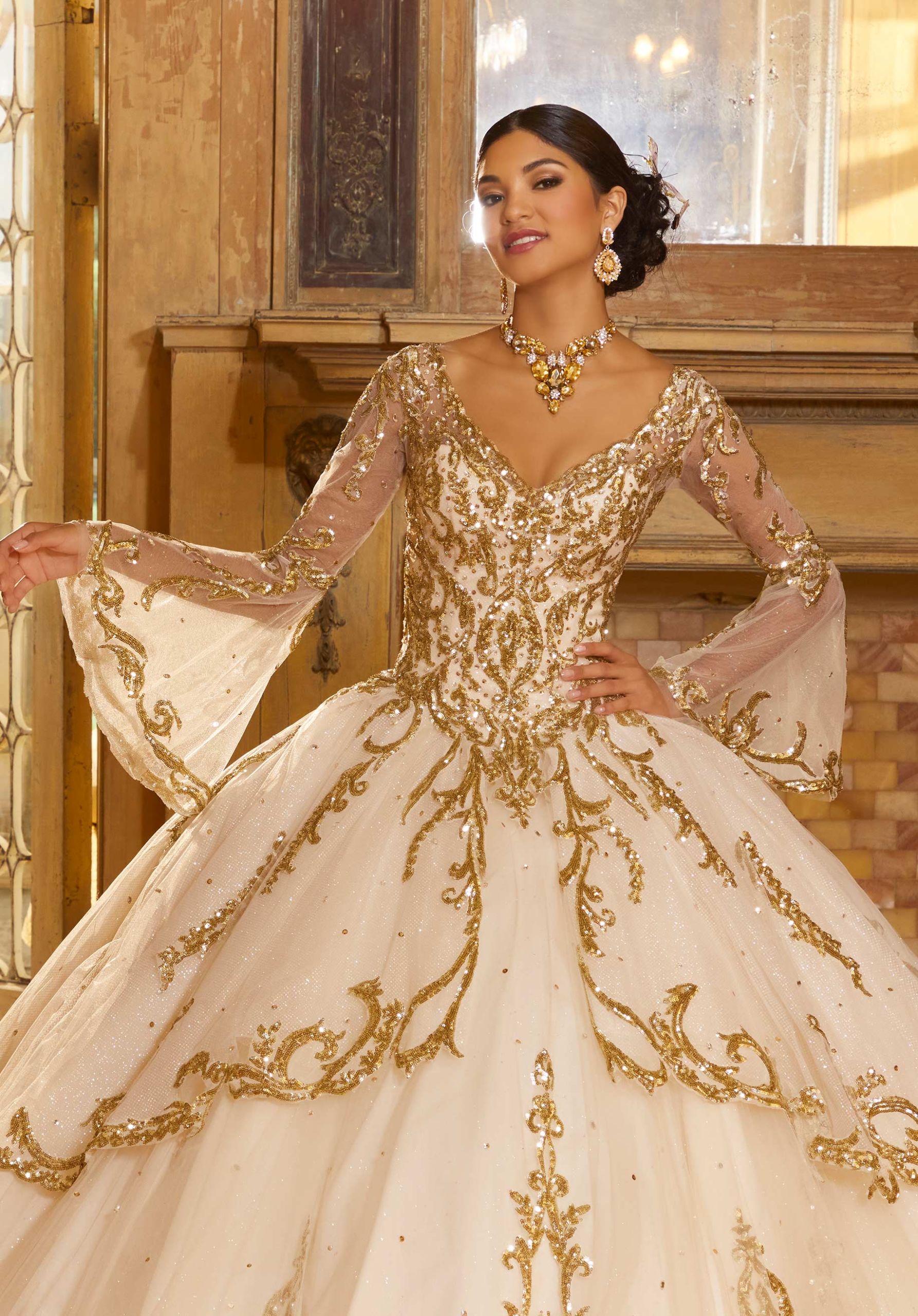 Sequin Appliqud Quinceaera Dress Elegant Bride and Quinceanera Sequin Appliqud Quinceaera Dress Elegant Bride and Quinceanera