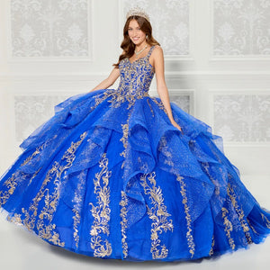 Ruffled Sparkly Tulle Quinceañera Dress
