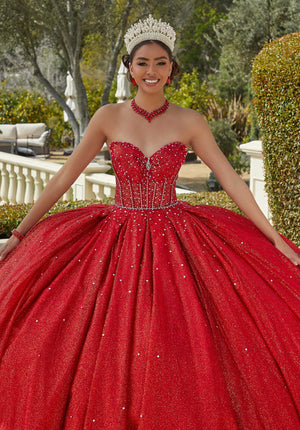 Butterfly Quinceañera Dress with Rhinestones and Crystal Beading