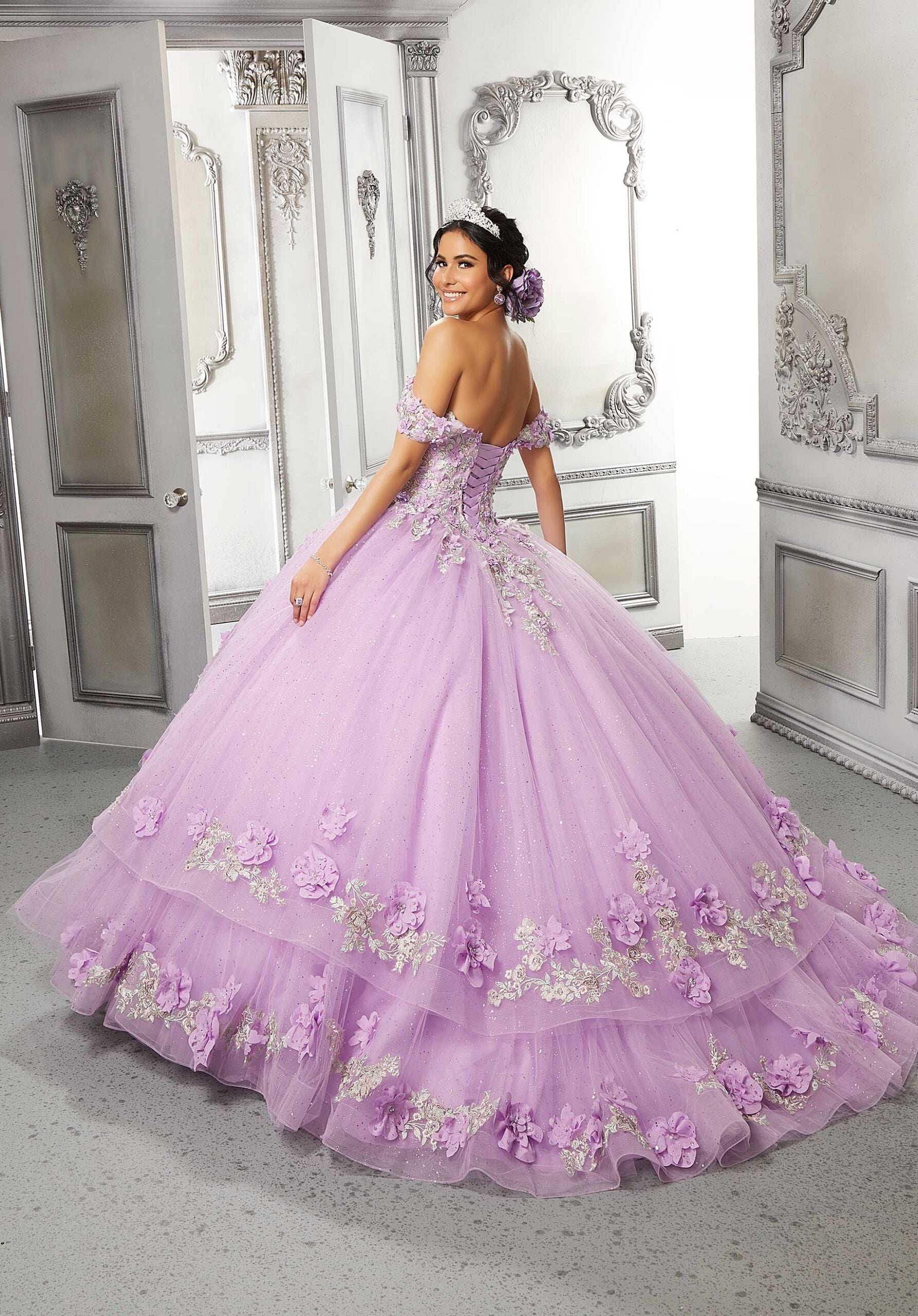 Princess Tulle Floral Quinceañera Dress