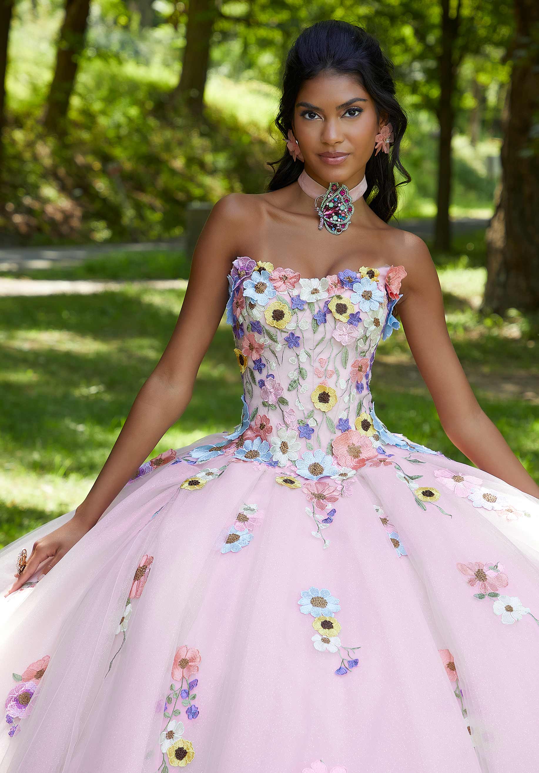 Embroidered quinceanera dresses best sale